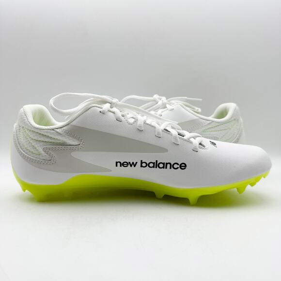 New Balance Mens Rush V4 Low Lacrosse Cleatss Size 12 White Neon Green NWOB - Picture 4 of 12